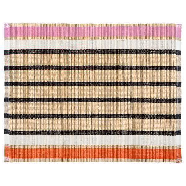 MÄVINN Placemat, banana fiber/stripe pattern, 14x18 "