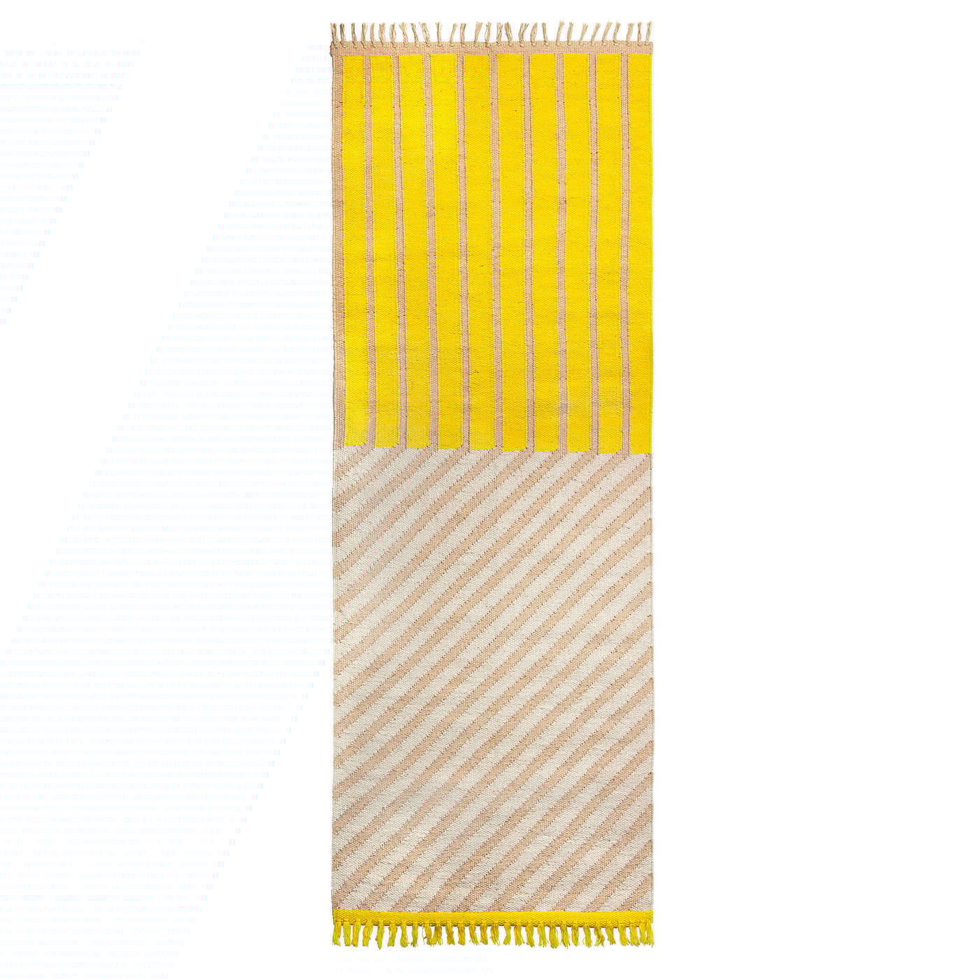 Rug, Flatwoven, Yellow/Stripe Pattern