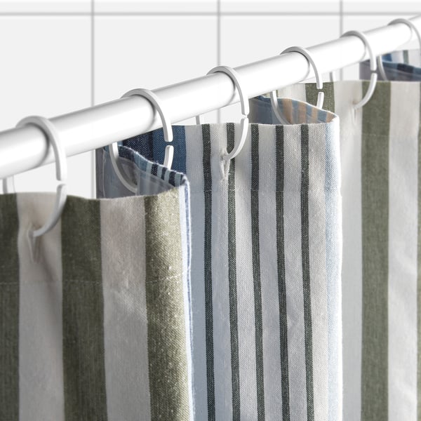 MAIHUENIA Shower curtain, stripe/blue, 72x72 "