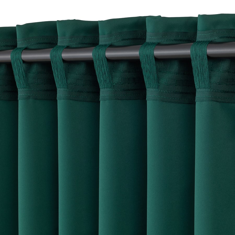 MAJGULL black-out curtains, 1 pair, dark turquoise, 57x84" - IKEA