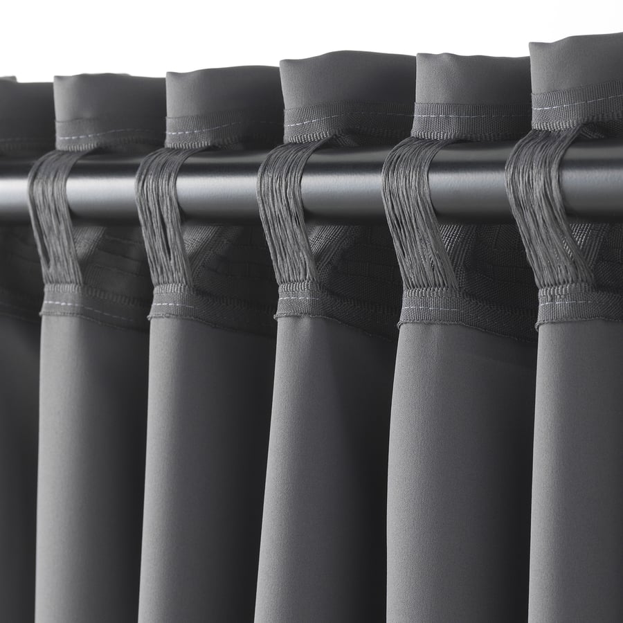 MAJGULL Blackout curtains, 1 pair, gray, 57x98" - IKEA