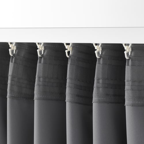 MAJGULL Blackout curtains, 1 pair, gray, 57x98" IKEA
