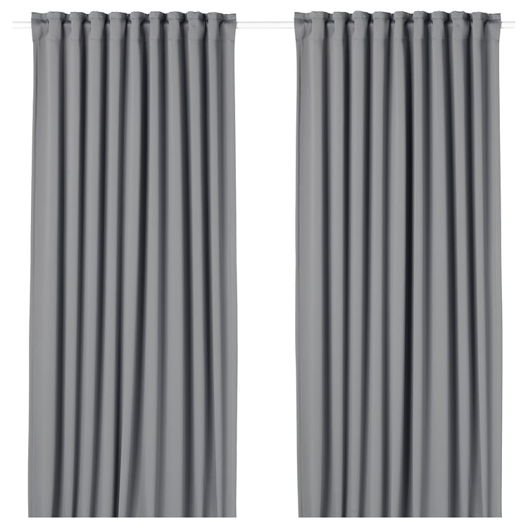 MAJGULL Blackout curtains, 1 pair, gray, 57x98" - IKEA