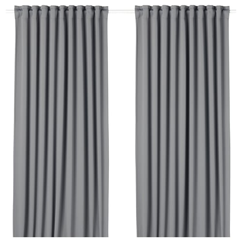MAJGULL Blackout curtains, 1 pair, gray, 57x98" IKEA