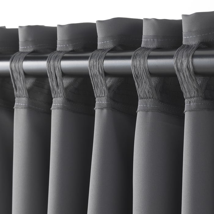 MAJGULL Blackout curtains, 1 pair, gray, 57x98" - IKEA