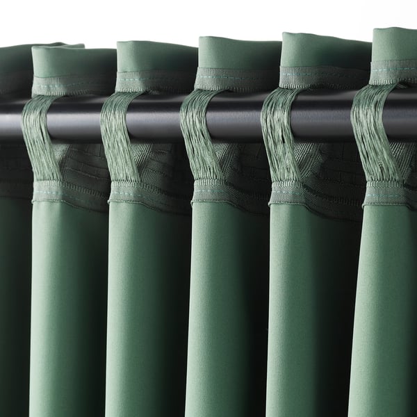 MAJGULL Blackout curtains, 1 pair, green, 57x98" - IKEA