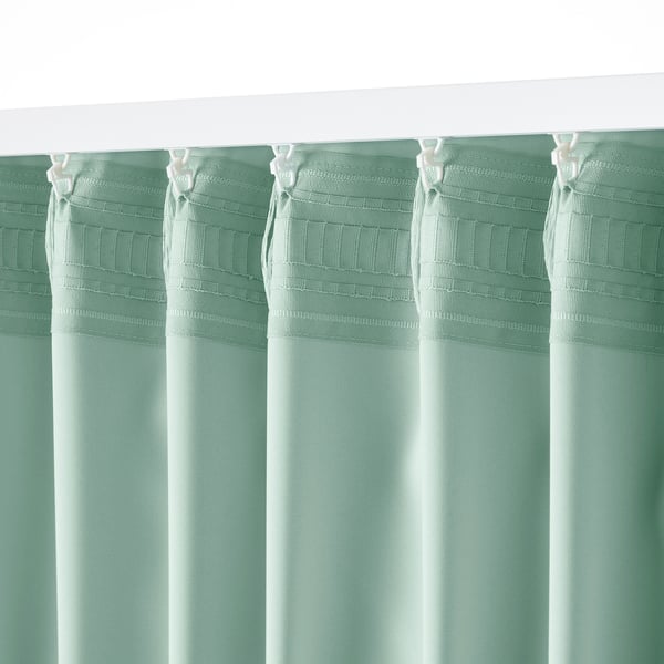 MAJGULL Room darkening curtains, 1 pair, light green, 57x98" IKEA