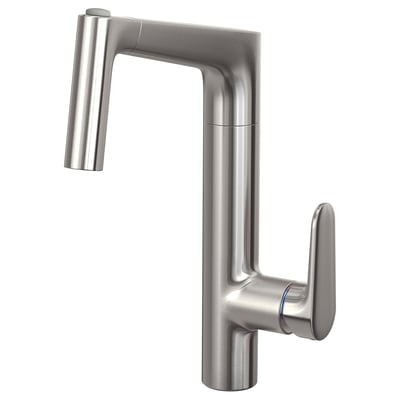 MAJSJÖN Pull out kitchen faucet with spray, stainless steel color