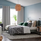 MAJSMOTT Comforter set, black/white, Full/Queen
