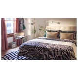MAJSMOTT Comforter set, black/white, Full/Queen