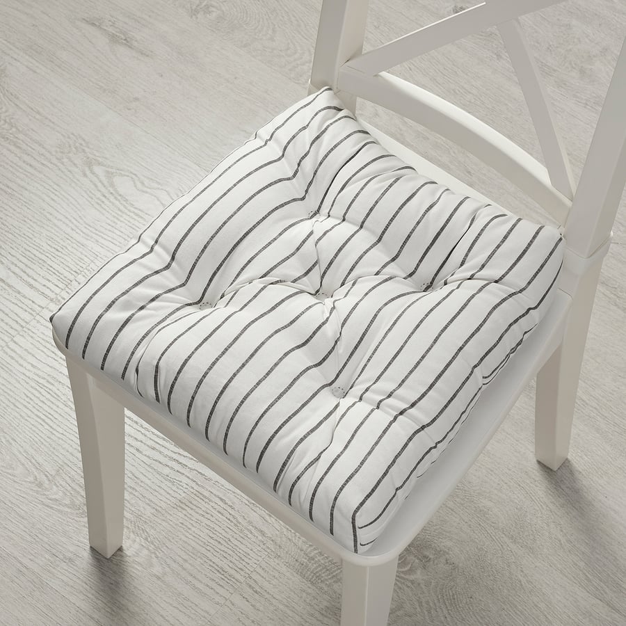 MALINDA chair pad, stripe gray, 16/14x15x3" IKEA