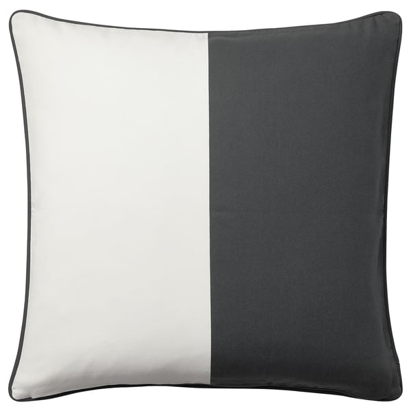 Malinmaria Cushion Cover Dark Gray White Ikea