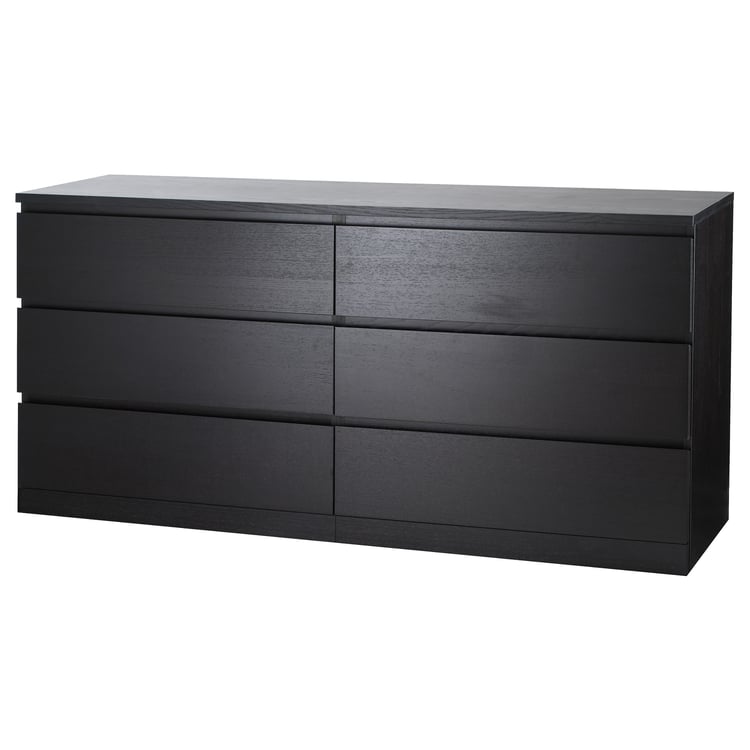 MALM 6drawer dresser, blackbrown, 63x303/4" IKEA