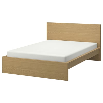 MALM Bed frame, oak veneer, Queen