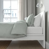 MALM Bed frame, white/Luröy, Queen