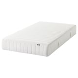 MALM Bed frame with mattress, white stained oak veneer/Valevåg firm, King