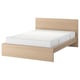 MALM Bed frame with mattress, white stained oak veneer/Valevåg firm, Full