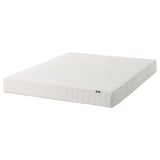 MALM Bed frame with mattress, white stained oak veneer/Vesteröy medium firm, King
