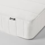 MALM Bed frame with mattress, white stained oak veneer/Vesteröy medium firm, King