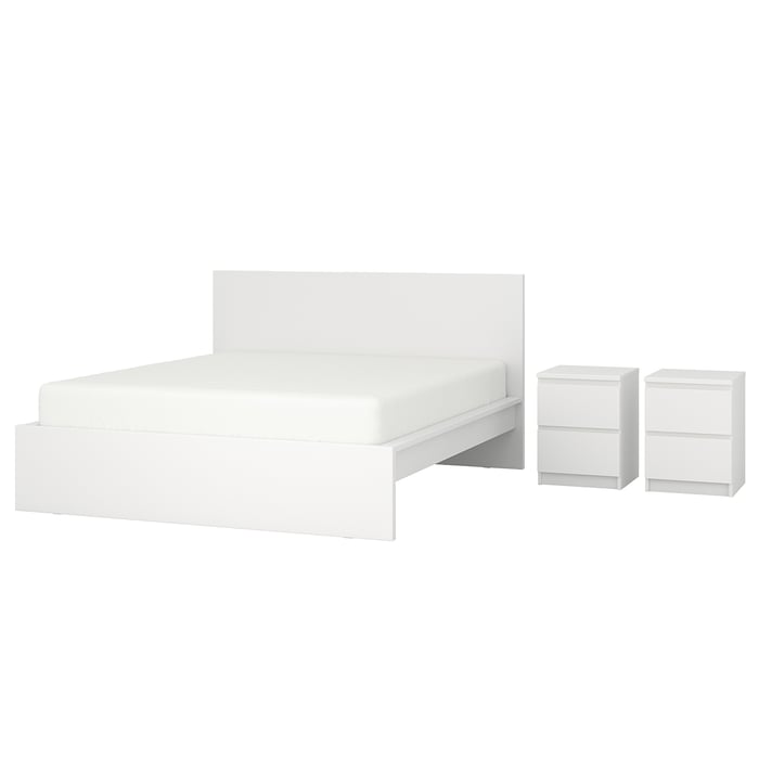 MALM bedroom furniture, set of 3, white, Queen IKEA