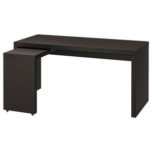 malm pull desk panel desks ikea brown tables computer furniture