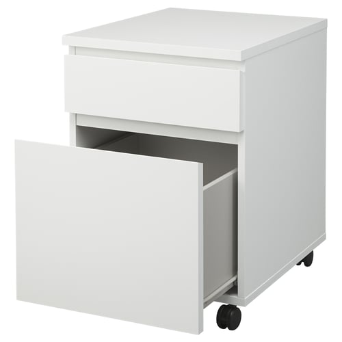 MALM Drawer unit on casters, white, 161/2x231/4" IKEA