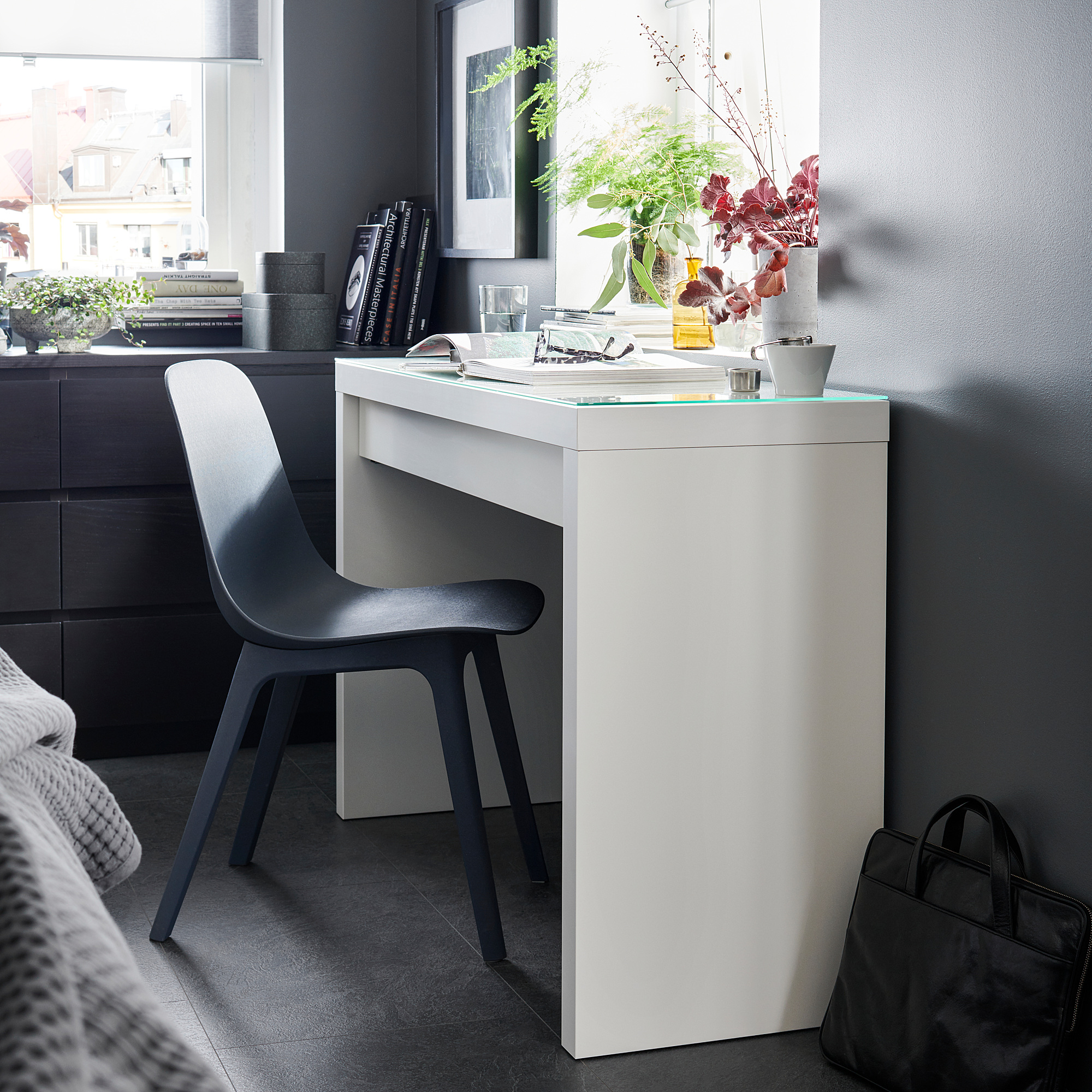 MALM Dressing table, white, 47 1/4x16 1/8" IKEA