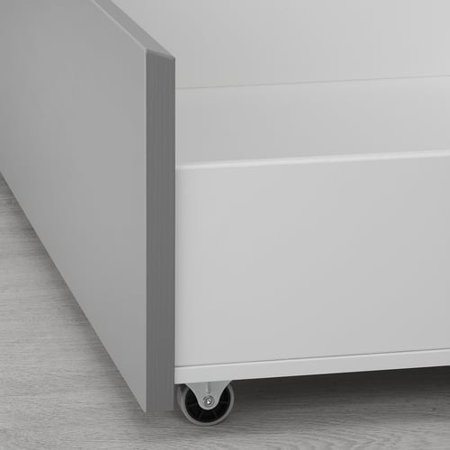 MALM Underbed storage box for high bed, gray stained, Full/Double/Twin