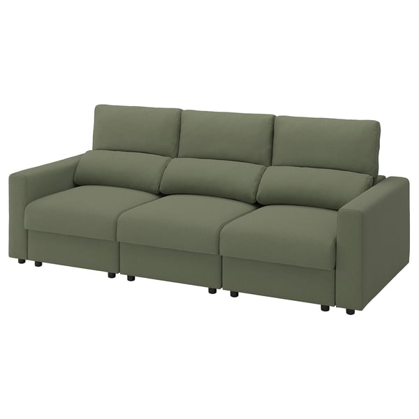 MALMKÖPING 3-seat sofa, Tibbleby gray-green