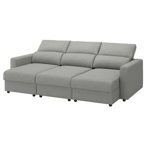 MALMKÖPING 3-seat sofa, with chaise/Tibbleby beige/gray