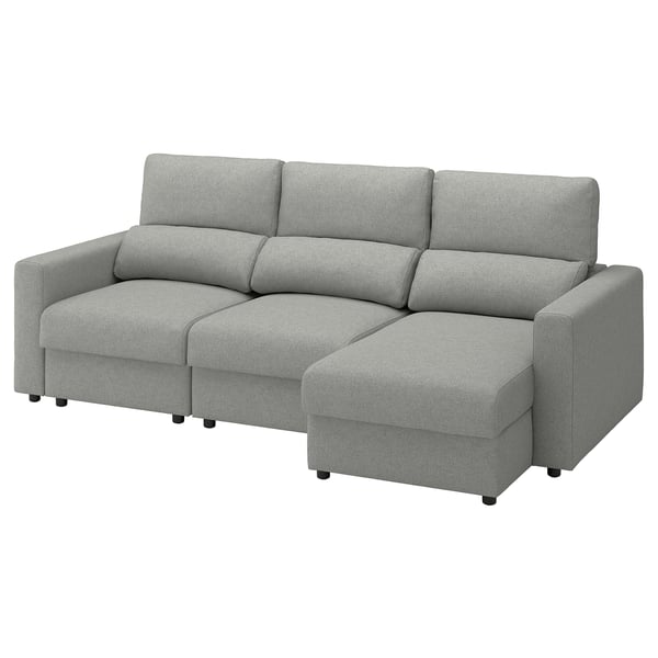 MALMKÖPING 3-seat sofa, with chaise/Tibbleby beige/gray