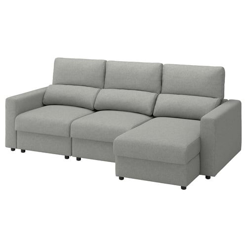 MALMKÖPING 3-seat sofa, with chaise/Tibbleby beige/gray