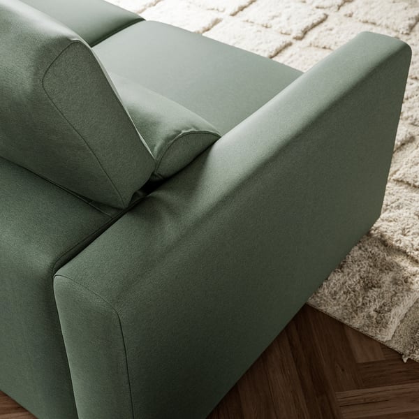 MALMKÖPING 3-seat sofa, with chaise/Tibbleby gray-green