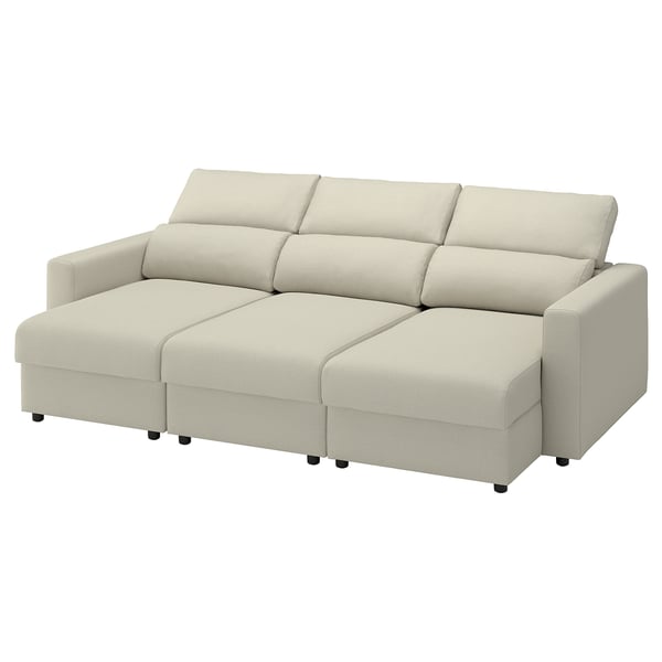 MALMKÖPING 3-seat sofa, with chaise/Tibbleby light beige