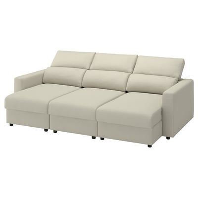 MALMKÖPING 3-seat sofa, with chaise/Tibbleby light beige