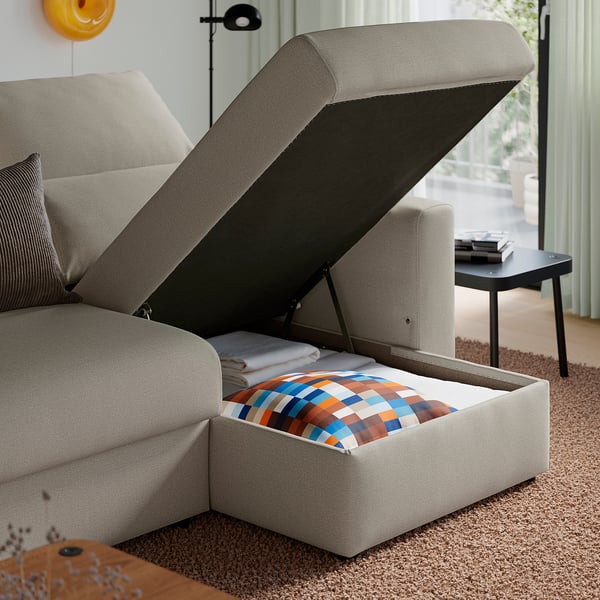 MALMKÖPING 3-seat sofa, with chaise/Tibbleby light beige