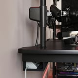 MÅLOMRÅDE Gaming desk sit/stand, with monitor arms/electric black, 70 7/8x31 1/2 "
