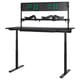 MÅLOMRÅDE Gaming desk sit/stand, with monitor arms/electric black, 70 7/8x31 1/2 "