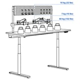 MÅLOMRÅDE Gaming desk sit/stand, with monitor arms/electric white, 70 7/8x31 1/2 "