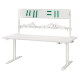 MÅLOMRÅDE Gaming desk sit/stand, with monitor arms/electric white, 70 7/8x31 1/2 "
