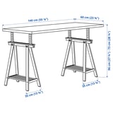 MÅLSKYTT / MITTBACK Desk, birch, 55 1/8x23 5/8 "