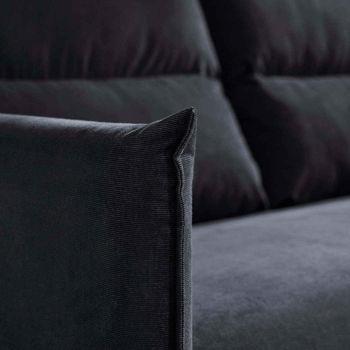 MANNARP 3-seat sofa, Saxemara black-blue - IKEA