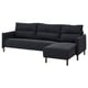 MANNARP Sectional, 4-seat with chaise, Saxemara black-blue