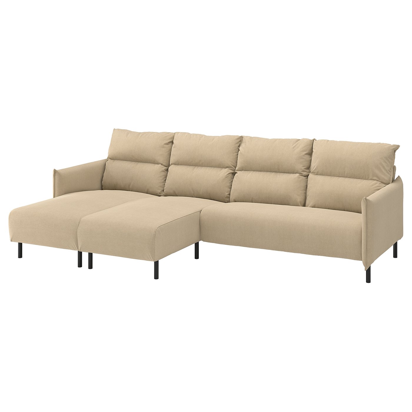 MANNARP sectional 4-seat with chaise, Saxemara gray-beige - IKEA