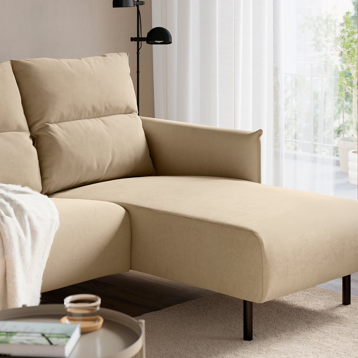 ソファー/ファブリック/IKEA MANNARP sectional, 4-seat with chaise, Saxemara gray-beige - IKEA