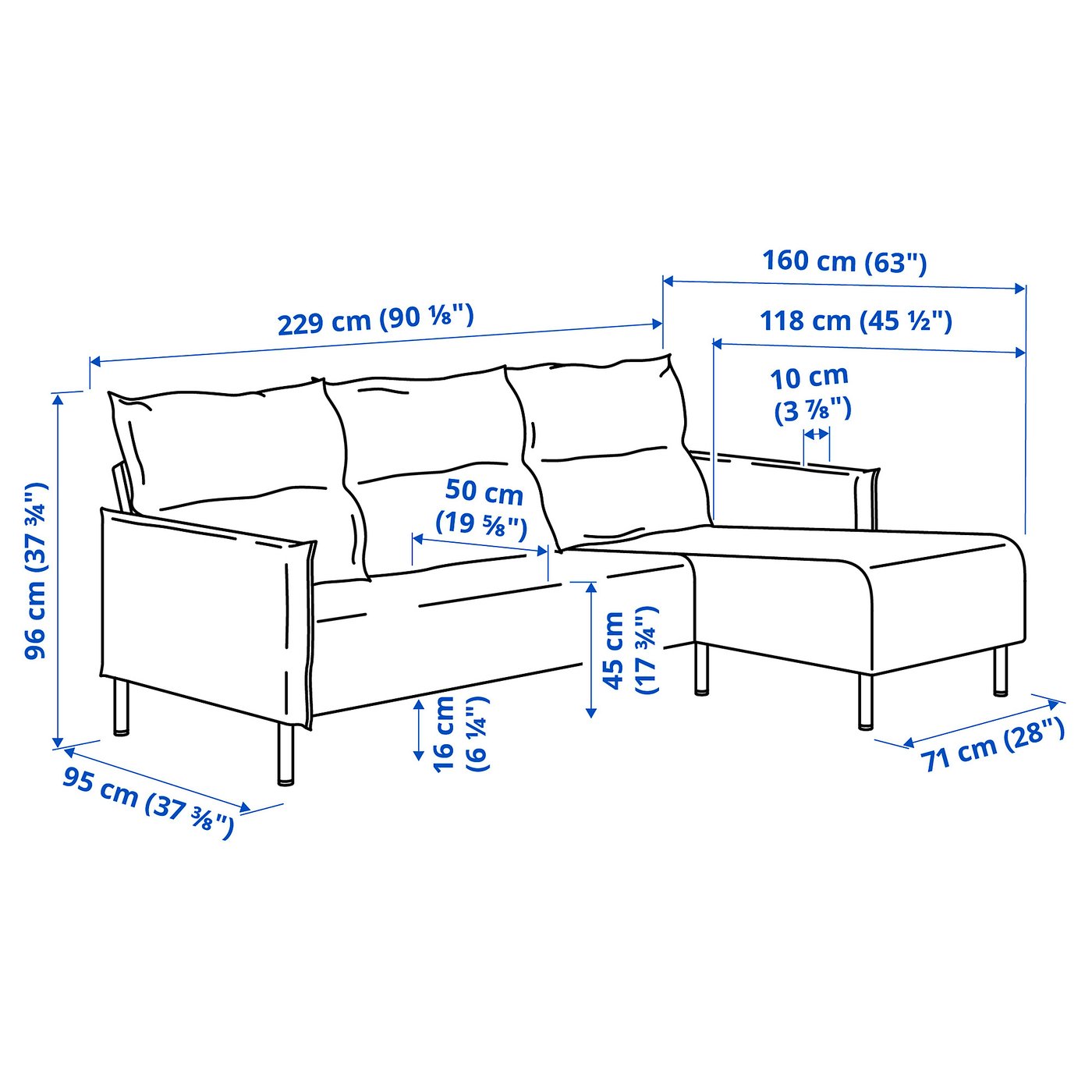 MANNARP sofa with chaise, Gunnared beige - IKEA