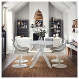 MARIEDAMM Table, white/stone effect white, 70 7/8x39 3/8 "