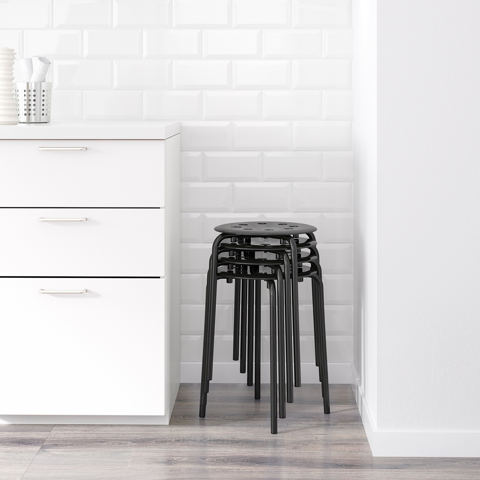 MARIUS Stool, black IKEA