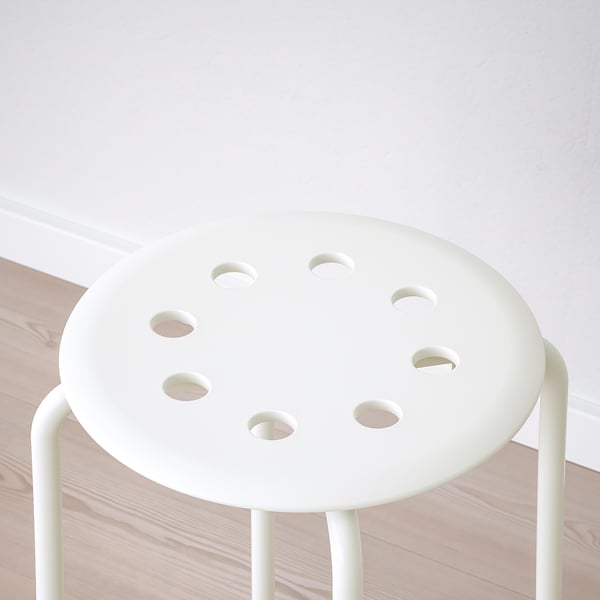 MARIUS Stool, white, 17 3/4 "