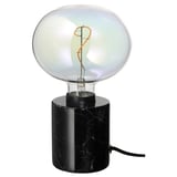 MARKFROST / MOLNART Table lamp with LED bulb, marble black/ellipse shaped multicolor